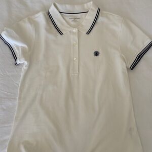 Tory Burch Sport S Small Classic Pique Tech Polo Golf white/ navy Performance